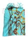 J Mclaughlin Blue & Brown Cashmere Design Tassle Detail scarf Blue & Brown