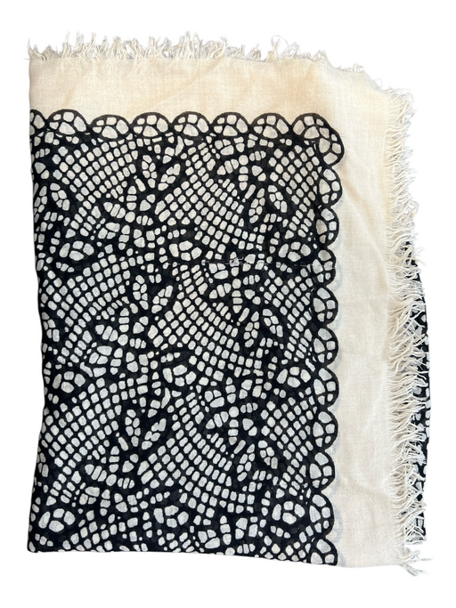 Marc By Marc Jacobs Black & Beige No Fabric Tag Webbed scarf Black & Beige