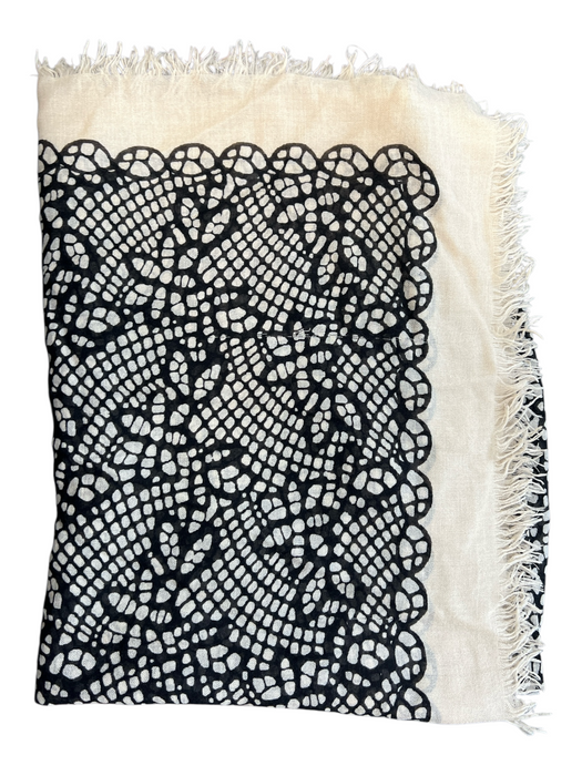 Marc By Marc Jacobs Black & Beige No Fabric Tag Webbed scarf Black & Beige