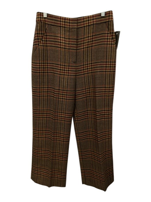 Veronica Beard Size 6 Brown, Black & Red Missing Fabric Tag Wool Feel Pants Brown, Black & Red / 6