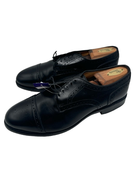 Allen Edmonds Shoe Size 9.5 Like New Black Leather Broguing Cap Toe Men's Shoes 9.5