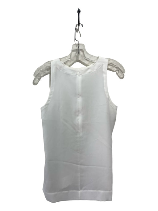 Tibi Size 2 White Polyester Sleeveless Back Zip Top White / 2