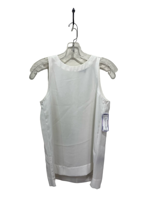 Tibi Size 2 White Polyester Sleeveless Back Zip Top White / 2