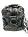 Balenciaga Black Leather Zip Close Whipstitch Shoulder Strap Fringe Detail Bag Black / Small