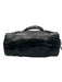 Balenciaga Black Leather Zip Close Whipstitch Shoulder Strap Fringe Detail Bag Black / Small
