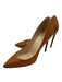 Christian Louboutin Shoe Size 36 Tan Brown Leather Pointed Toe Pumps Tan Brown / 36