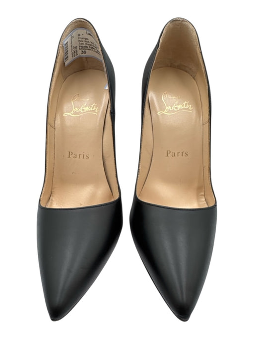 Christian Louboutin Shoe Size 36 Black Leather Pointed Toe Pumps Black / 36
