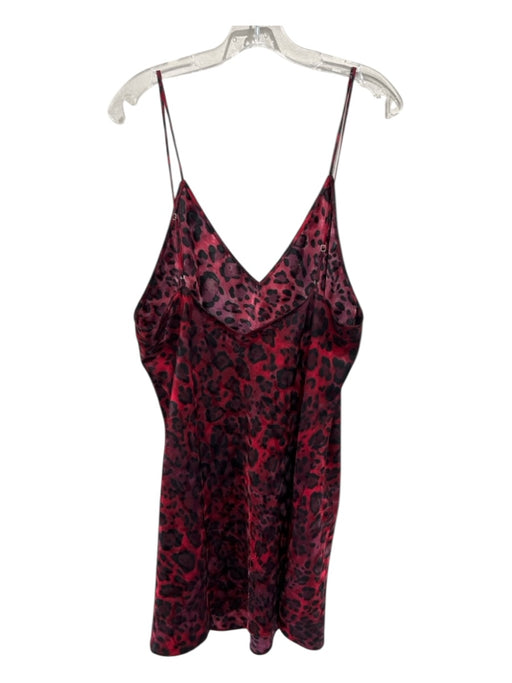Natori Size XL Red & Burgundy Polyester Blend Wrap & Tie Animal Print Dress Red & Burgundy / XL