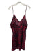 Natori Size XL Red & Burgundy Polyester Blend Wrap & Tie Animal Print Dress Red & Burgundy / XL