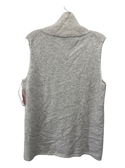 Lafayette 148 Size L Light Gray Cashmere Turtleneck Sleeveless Top Light Gray / L