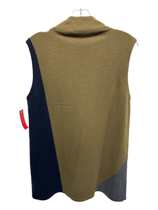 Lafayette 148 Size L Olive Green, Navy Blue, Gray Cashmere Mock Neck Skirt Olive Green, Navy Blue, Gray / L