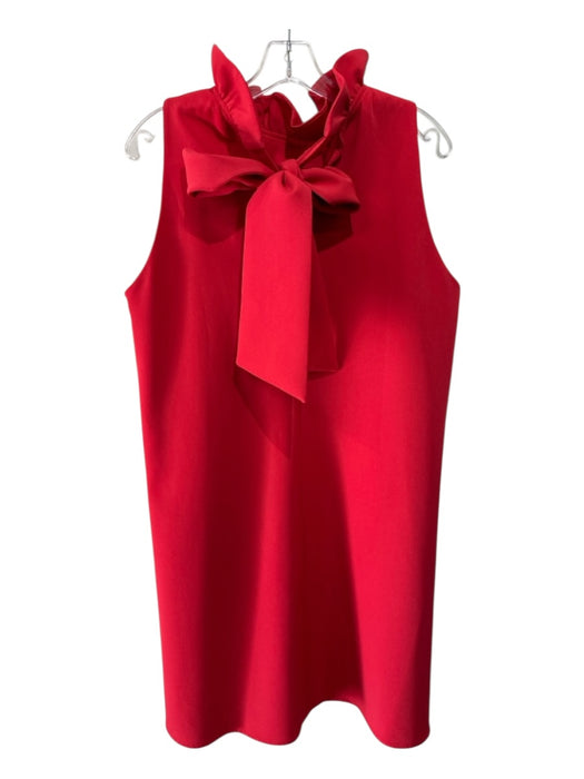 Tuckernuck Size XL Red Polyester Sleeveless Ruffle Neckline Tie Neck Dress Red / XL