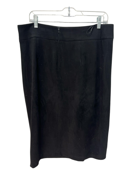 J Mclaughlin Size 14 Black Polyester Blend Belt Buckle Slit Maxi Skirt Black / 14