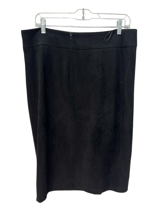 J Mclaughlin Size 14 Black Polyester Blend Belt Buckle Slit Maxi Skirt Black / 14