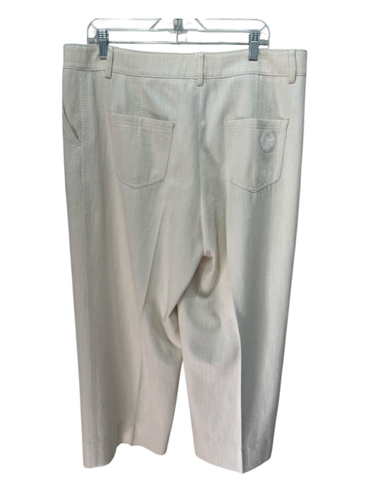 Akris Punto Size 14 Ivory Cotton Zip Fly Pockets Wide Leg Pants Ivory / 14