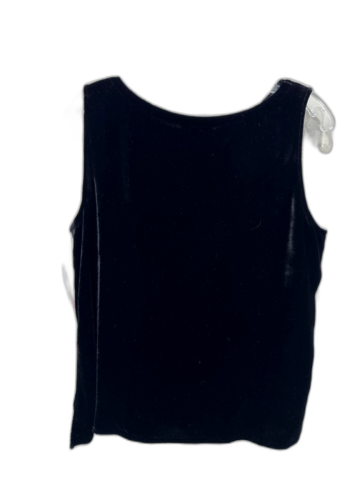 Eileen Fisher Size M Black Viscose Blend Velvet Scoop Neck Sleeveless Top Black / M