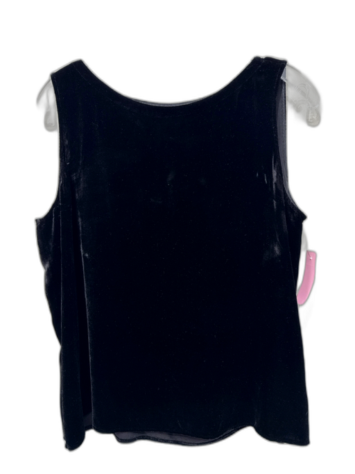 Eileen Fisher Size M Black Viscose Blend Velvet Scoop Neck Sleeveless Top Black / M