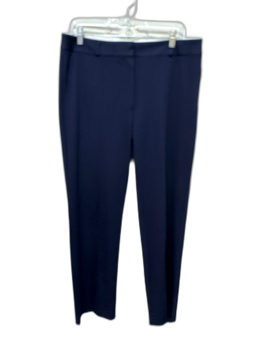 J. McLaughlin Size 12 Navy Blue Rayon Blend Zip & Hook Closure Mid Rise Pants Navy Blue / 12