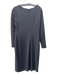 Lafayette 148 Size 10 Dark Gray Virgin Wool Long Sleeve Back Zip Wide Neck Dress Dark Gray / 10