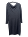 Lafayette 148 Size 10 Dark Gray Virgin Wool Long Sleeve Back Zip Wide Neck Dress Dark Gray / 10