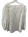 Ann Mashburn Size L White Linen Floral Eyelet V Neck Long Balloon Sleeve Top White / L