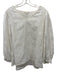Ann Mashburn Size L White Linen Floral Eyelet V Neck Long Balloon Sleeve Top White / L