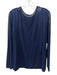 Anatomie Size XL Navy Blue Viscose Blend Mesh Panel Sheer Long Sleeve Top Navy Blue / XL