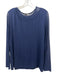 Anatomie Size XL Navy Blue Viscose Blend Mesh Panel Sheer Long Sleeve Top Navy Blue / XL