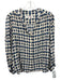 Gerard Darel Size 42 Cream Beige & Blue Viscose Tie Dye 3/4 Balloon Sleeve Top Cream Beige & Blue / 42