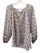 Cleobella Size L White, Orange & Purple Cotton Abstract Floral Button Front Top White, Orange & Purple / L