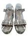 M. Gemi Shoe Size 41 Cream & Gray Leather Upper Snakeskin Embossed Sandals Cream & Gray / 41
