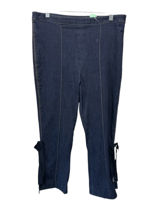 Cinq a Sept Size 12 Dark denim Cotton Denim Side Zip Contrast Stitch Jeans Dark denim / 12