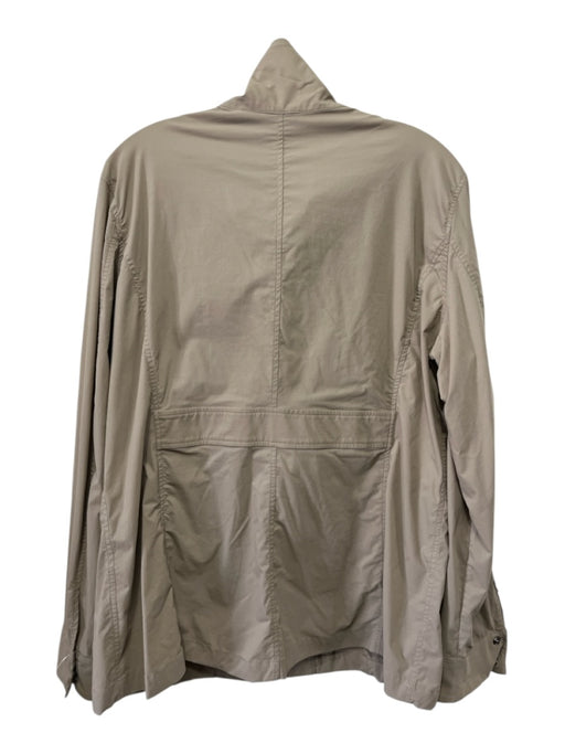 Anatomie Size XL Khaki Beige Polymide Zip Pockets Mock Neck Patch Pocket Jacket Khaki Beige / XL
