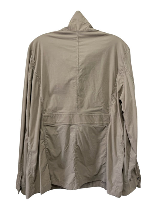 Anatomie Size XL Khaki Beige Polymide Zip Pockets Mock Neck Patch Pocket Jacket Khaki Beige / XL
