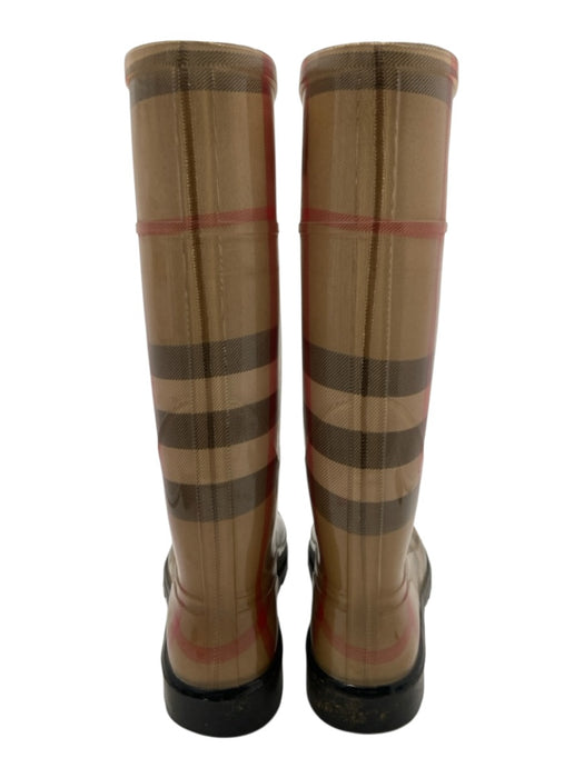 Burberry Shoe Size 40 Beige, Black, Red Rubber Knee High Nova Check Rain Boots Beige, Black, Red / 40
