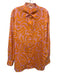 Solid & Striped Size L Orange & Pink Cotton Long Sleeve Leaf Print Blouse Top Orange & Pink / L