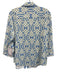 Foxcroft Size L Blue, White, yellow Nylon & Spandex 3/4 Sleeve Buttons Top Blue, White, yellow / L