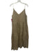 Lafayette 148 Size M Beige Ramie & Tencel Sleeveless V Neck Tiered Midi Dress Beige / M