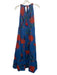 Ro's Garden Size M Blue, Red, Green Cotton Sleeveless Floral Print Midi Dress Blue, Red, Green / M