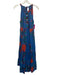 Ro's Garden Size M Blue, Red, Green Cotton Sleeveless Floral Print Midi Dress Blue, Red, Green / M