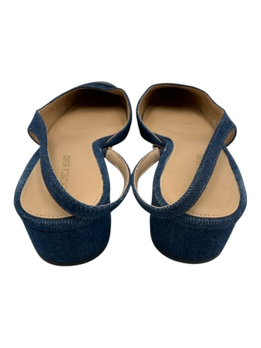 Veronica Beard Shoe Size 9.5 Dark Wash & Black Denim & Leather Cap Toe Flats Dark Wash & Black / 9.5
