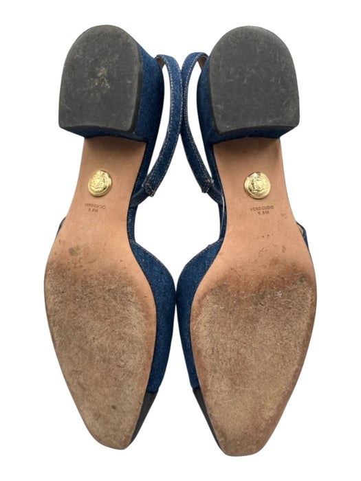 Veronica Beard Shoe Size 9.5 Dark Wash & Black Denim & Leather Cap Toe Flats Dark Wash & Black / 9.5
