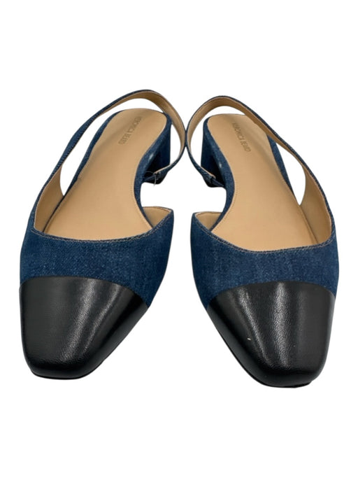 Veronica Beard Shoe Size 9.5 Dark Wash & Black Denim & Leather Cap Toe Flats Dark Wash & Black / 9.5