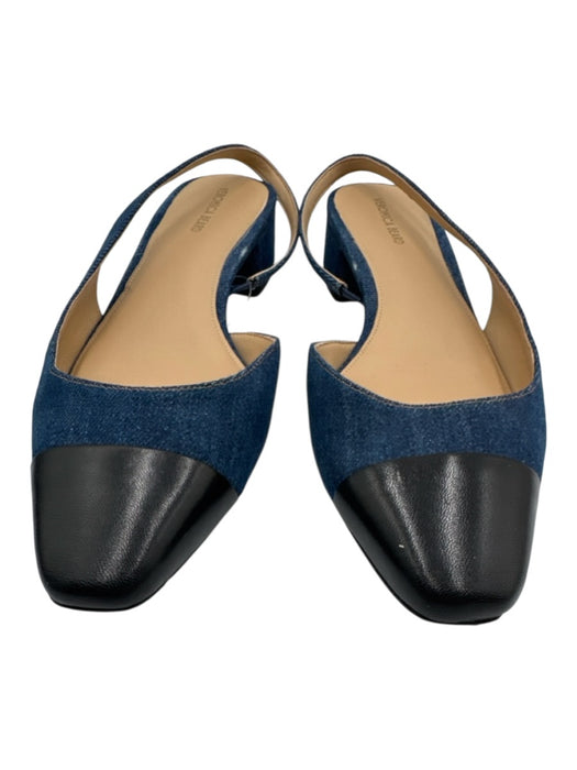 Veronica Beard Shoe Size 9.5 Dark Wash & Black Denim & Leather Cap Toe Flats Dark Wash & Black / 9.5