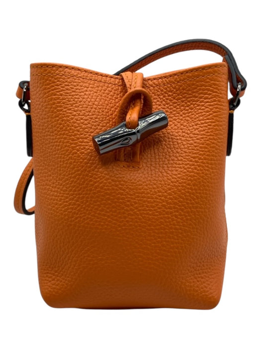 Longchamp Orange Cowhide Leather Toggle Clasp Crossbody Bag Orange / Mini