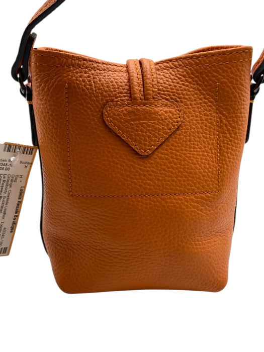 Longchamp Orange Cowhide Leather Toggle Clasp Crossbody Bag Orange / Mini
