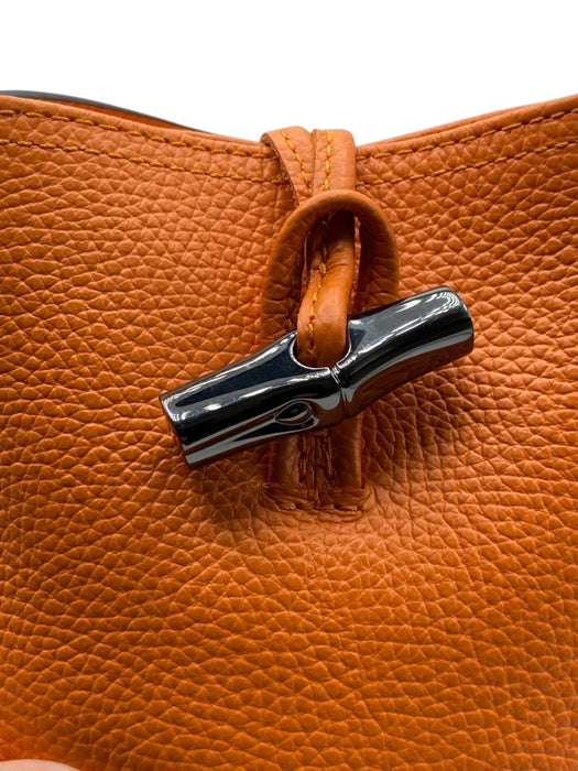 Longchamp Orange Cowhide Leather Toggle Clasp Crossbody Bag Orange / Mini