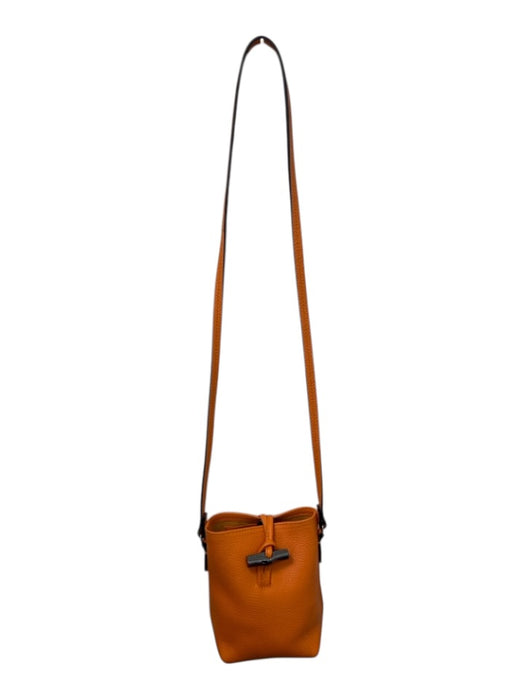 Longchamp Orange Cowhide Leather Toggle Clasp Crossbody Bag Orange / Mini