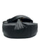 DeMellier Black Leather Saddle Tassle Detail Crossbody Bag Black