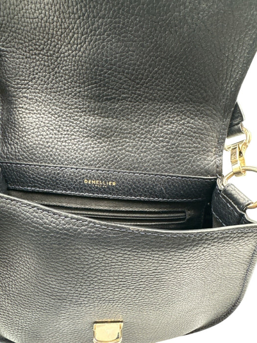 DeMellier Black Leather Saddle Tassle Detail Crossbody Bag Black